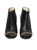 Chanel Open-Toe Leather Booties
