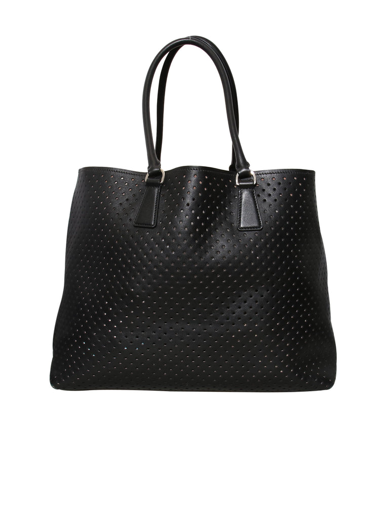 Prada Vitello Fori Leather Tote Bag with Pouch