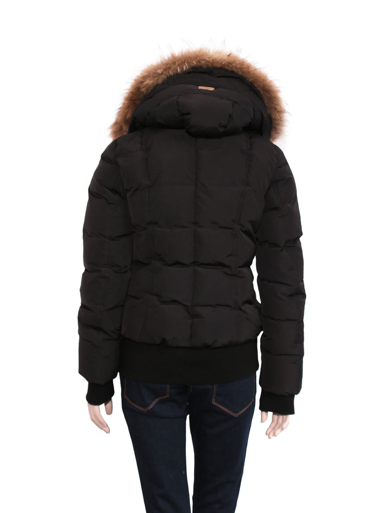 Mackage Romane Bomber Cut Down Jacket with Fur Hood