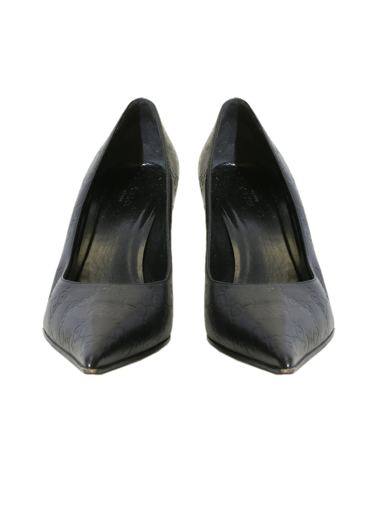 Gucci Embossed Monogram Pointed Pumps