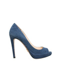Prada Suede Peep-Toe Pumps