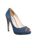 Prada Suede Peep-Toe Pumps