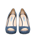 Prada Suede Peep-Toe Pumps