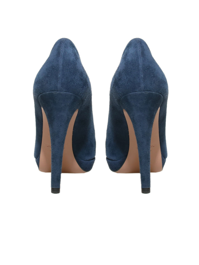 Prada Suede Peep-Toe Pumps