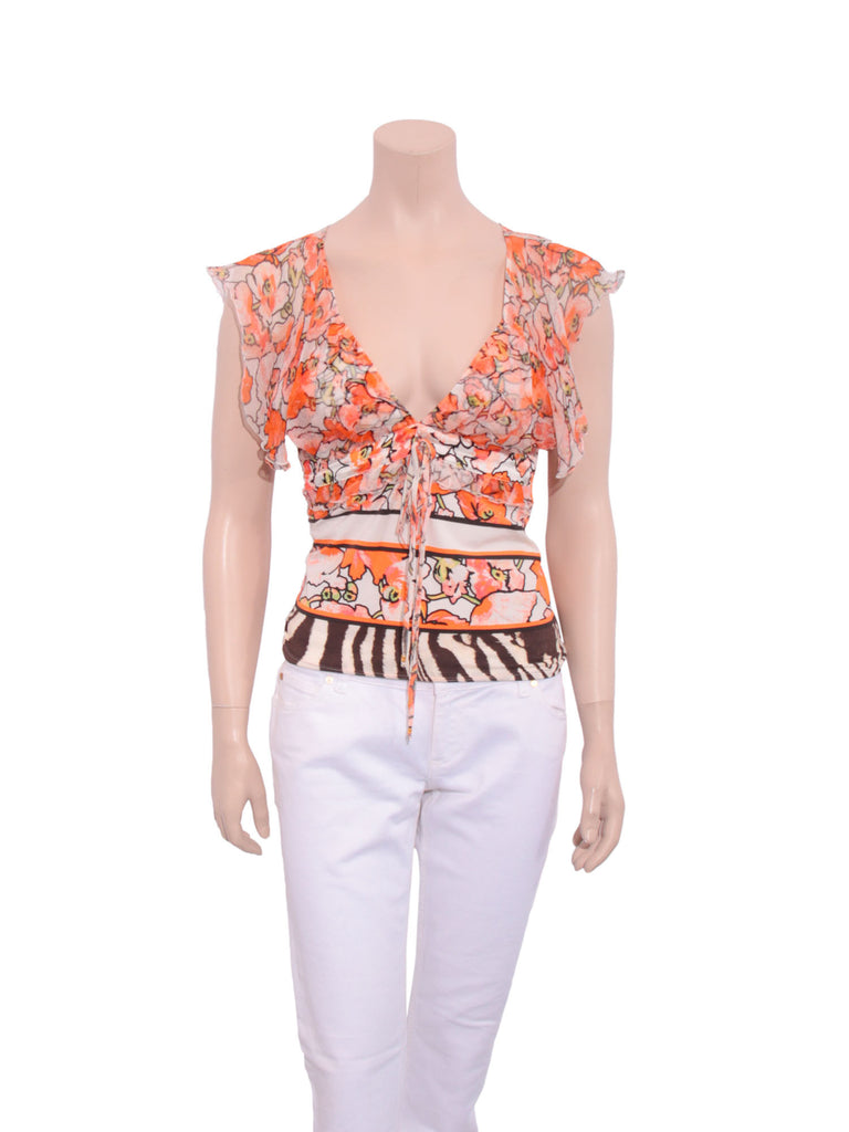 Roberto Cavalli Floral Print Top