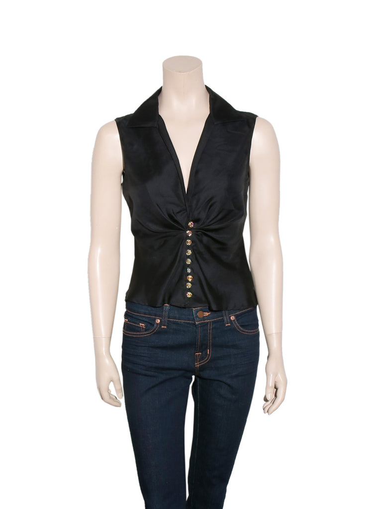 Versace Vintage Silk Sleeveless Top
