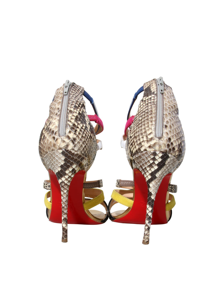 Mariniere 100 Mutlicolor Strappy Python Sandals