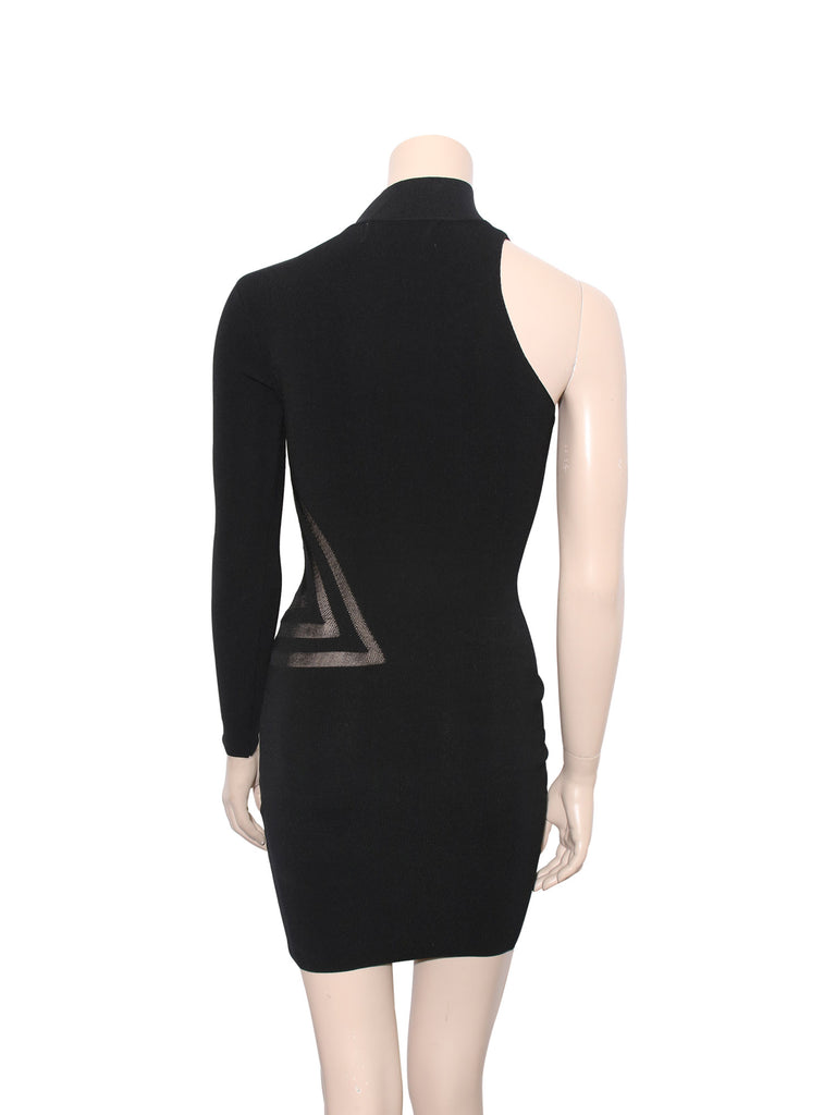 Geometric Intarsia Mini Dress