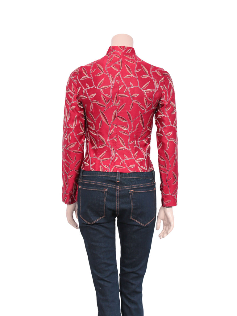 Prada Silk Mandarin Collar Top