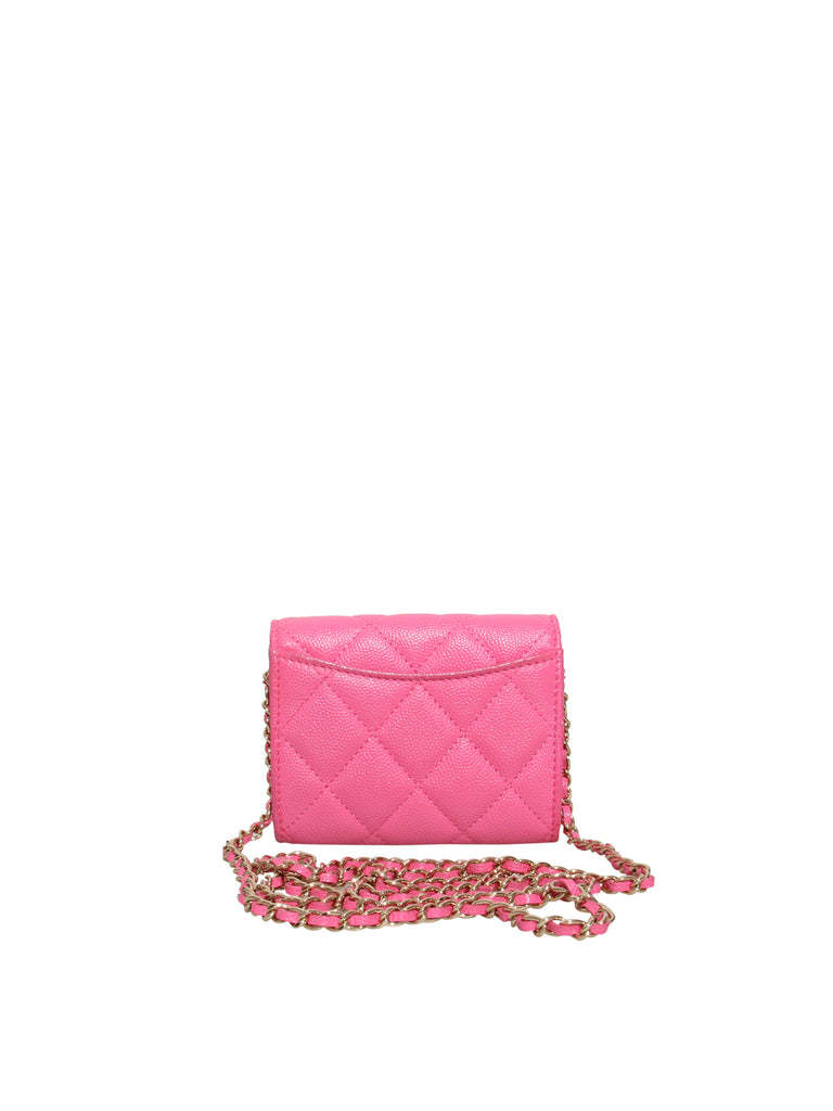 Chanel 2021 Quilted Card Holder on a Chain