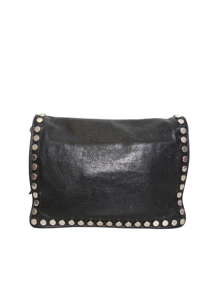 Prada Etiquette Studded Textured-Leather Shoulder Bag
