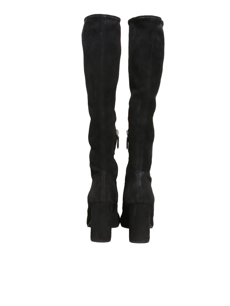 Prada Stretch Suede Knee-High Boots