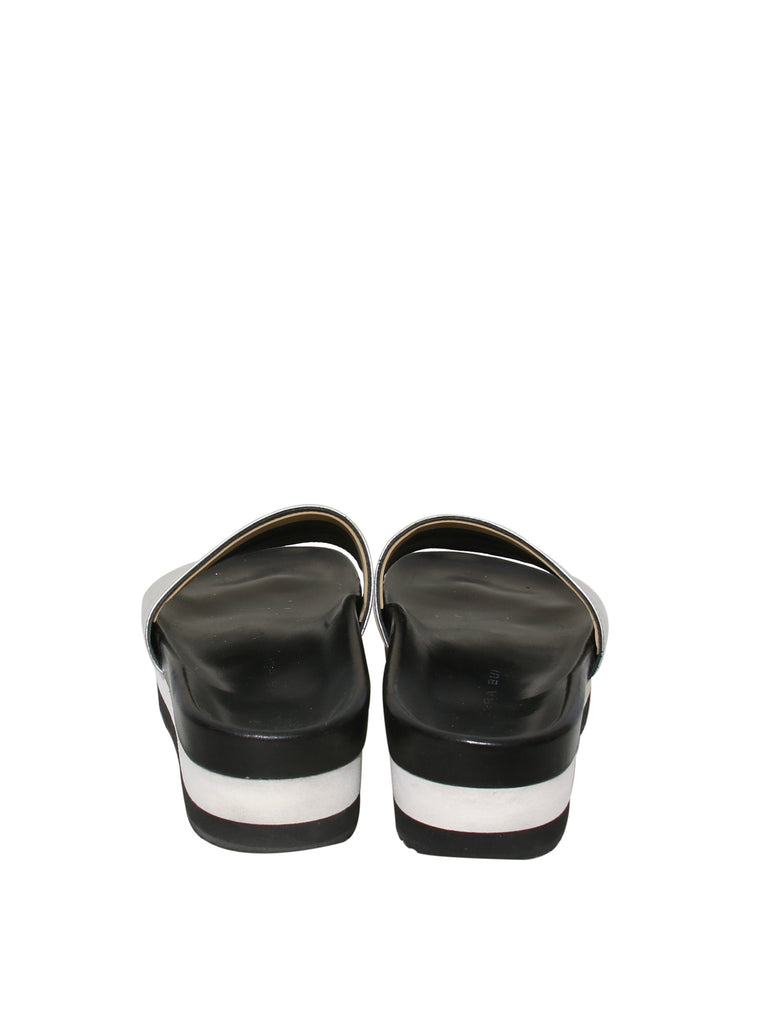 Barbara Bui Metallic Leather Slides