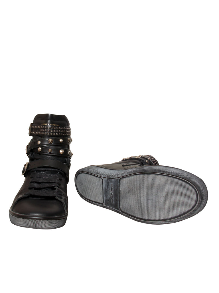 Leather Studded Sneakers