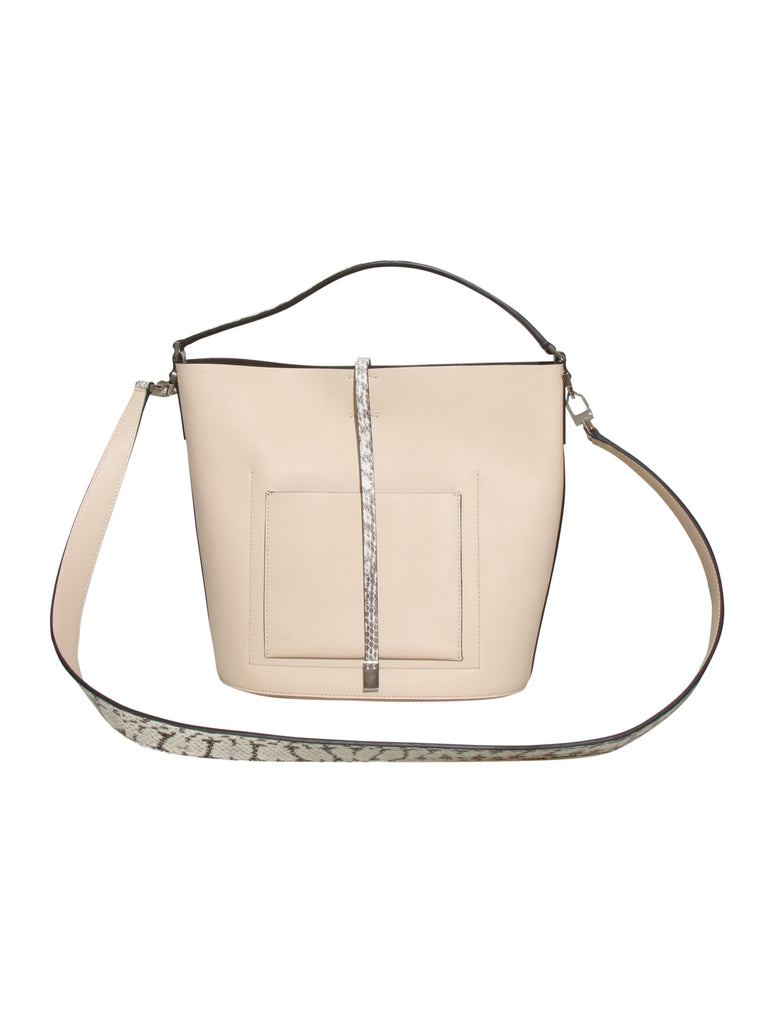 Leather Flower Applique Shoulder Bag