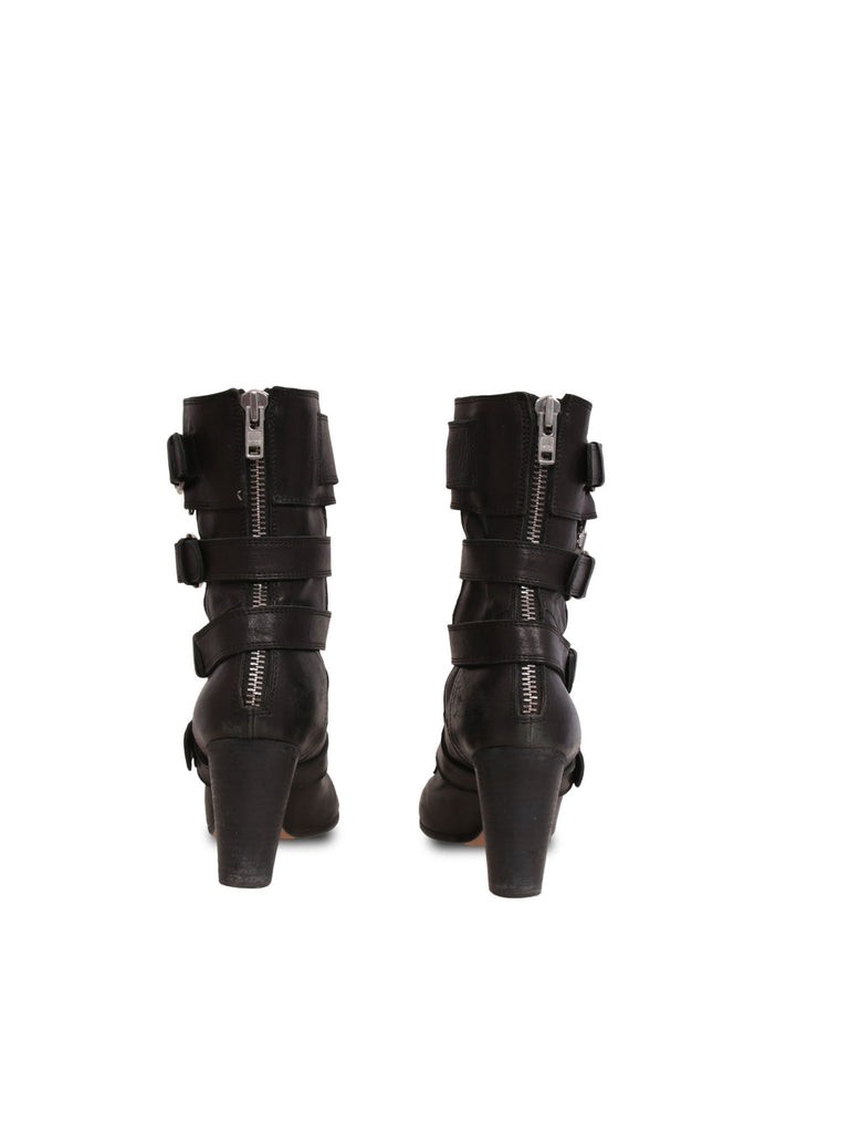 Chloe Leather Buckle Boots