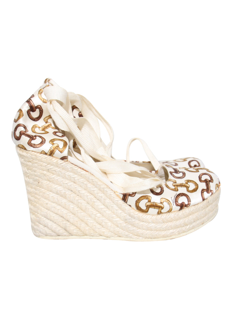 Gucci Silk Horsebit Wedges
