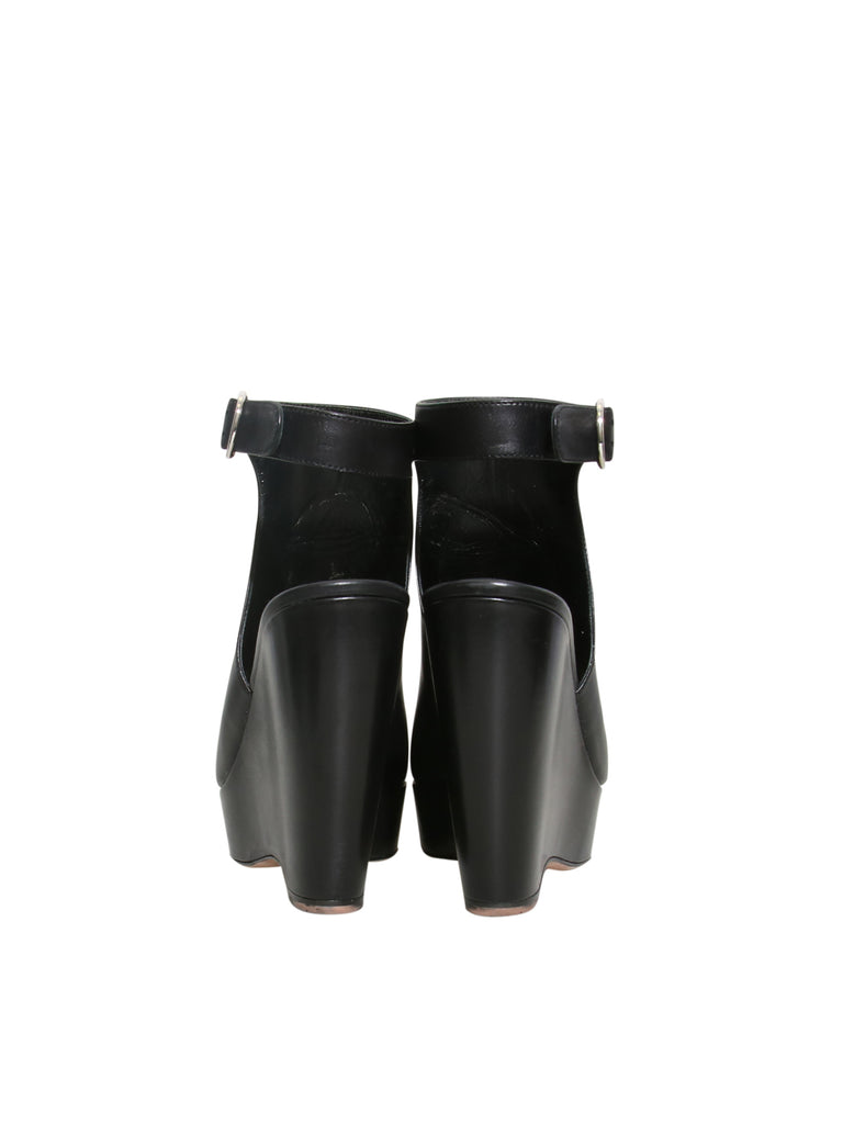 Prada Leather Wedge Sandals