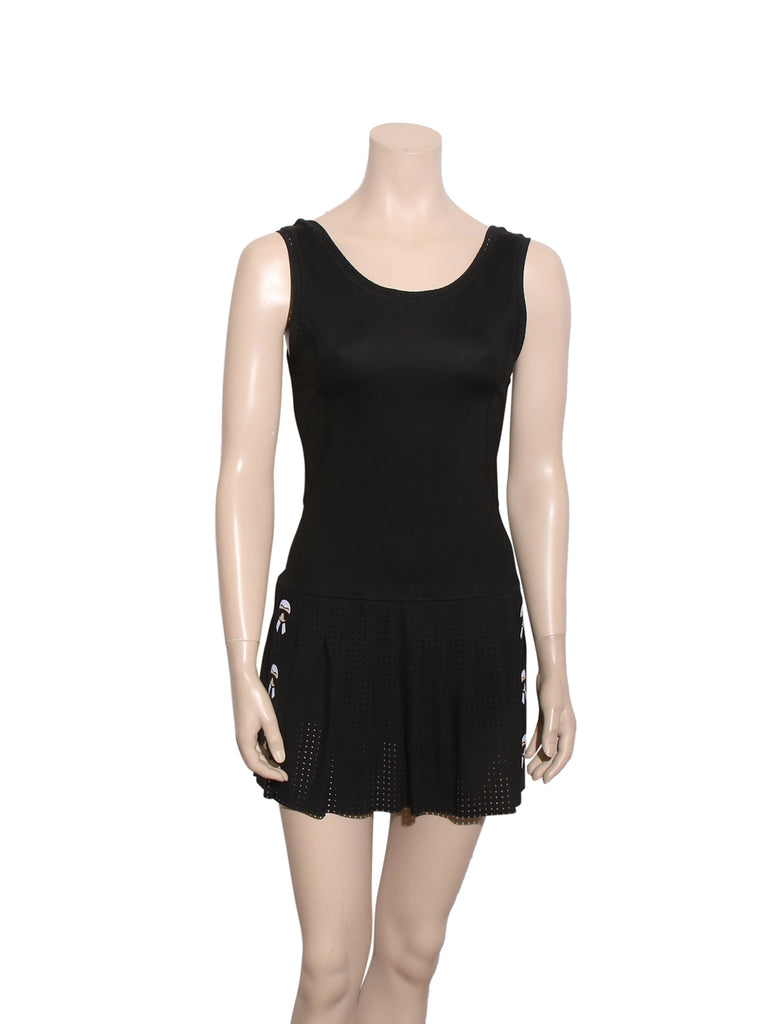 Fendi Karlito Perforated Stretch-Jersey Tennis Dress