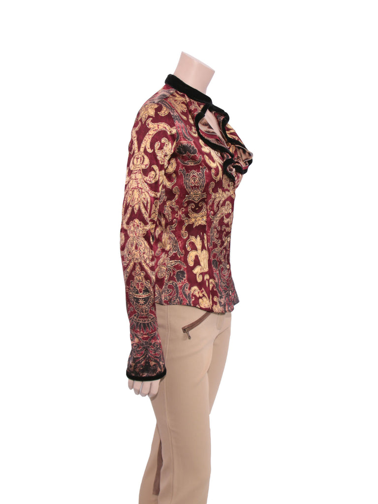 Roberto Cavalli Silk Ruffle Top
