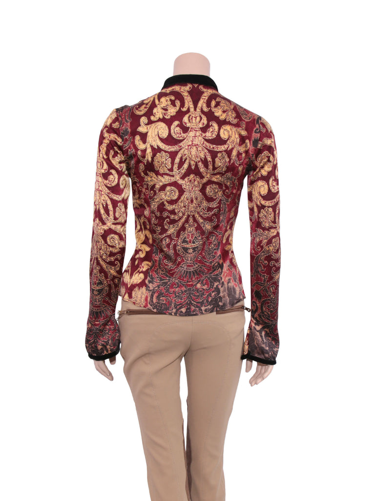 Roberto Cavalli Silk Ruffle Top