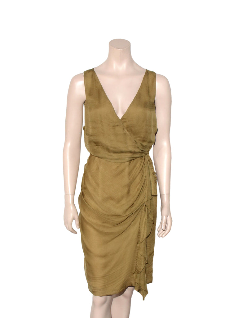 Silk Wrap Front Dress