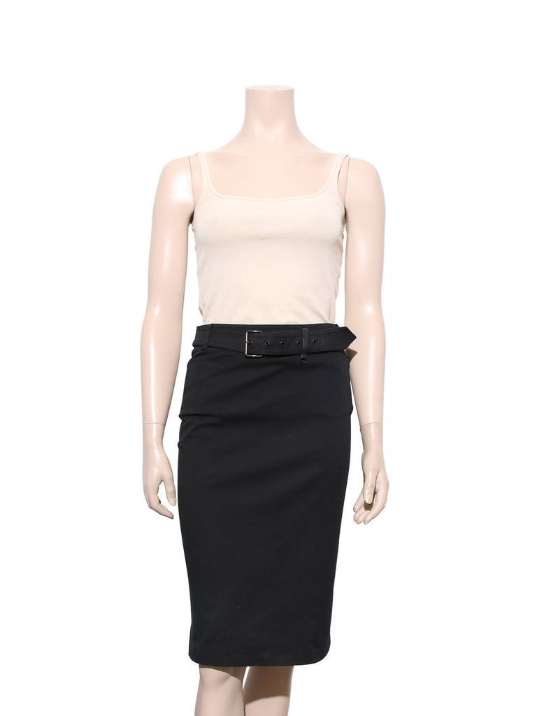 Prada Belted Cotton Skirt