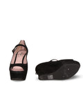Miu Miu Suede Peep-Toe Wedge Sandals