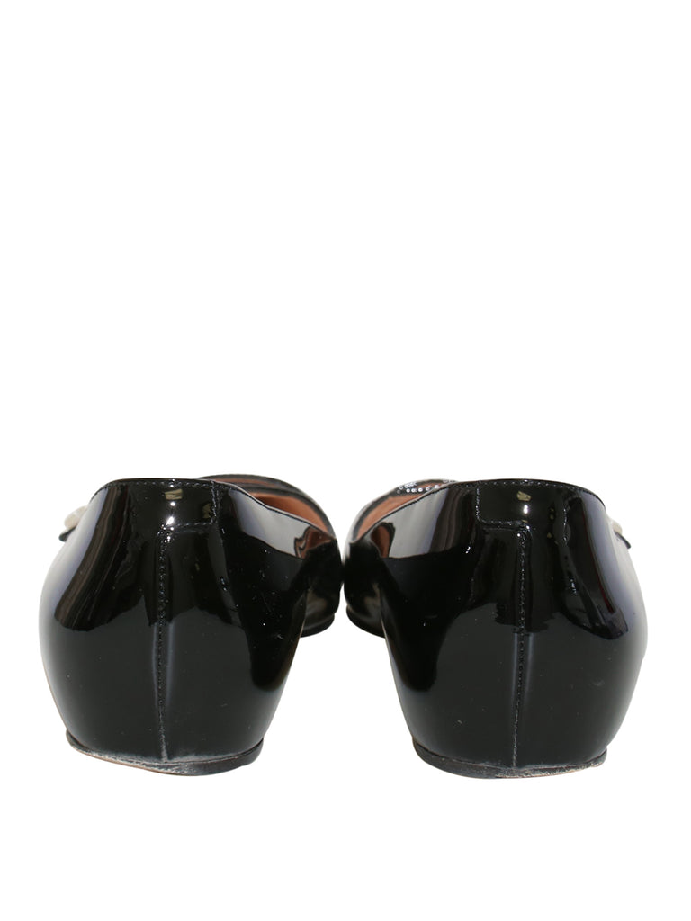Gucci Aneta Patent Leather Pointed-Toe Flats