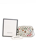 New Gucci Traforata Leather Cutout Flora Shoulder Bag
