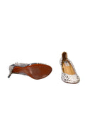 Lanvin Snakeskin Canvas Heels
