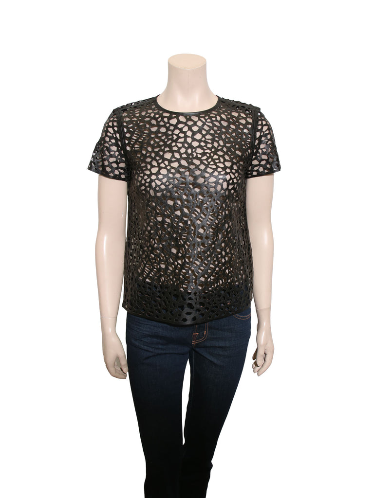 DVF Sade Laser Leopard Top