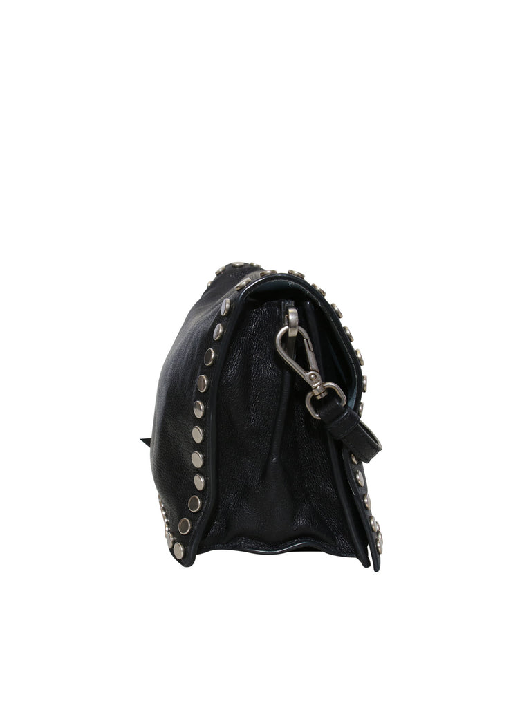 Prada Etiquette Studded Textured-Leather Shoulder Bag