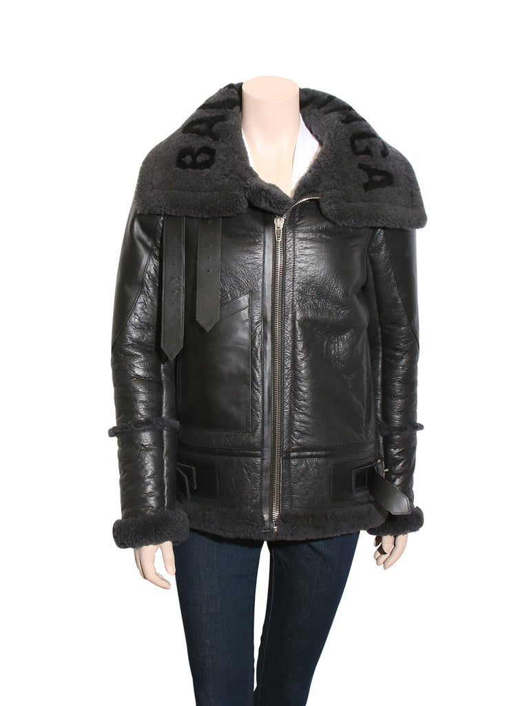 Balenciaga Le Bombardier Oversized Shearling Jacket