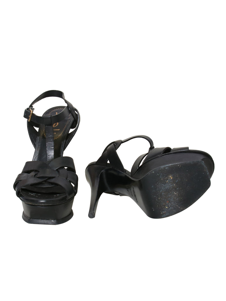 YSL Leather Tribute Sandals