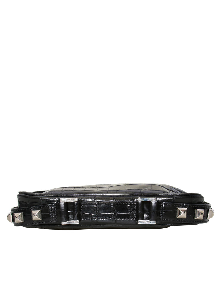 Versace Vintage Embossed Leather Shoulder Bag