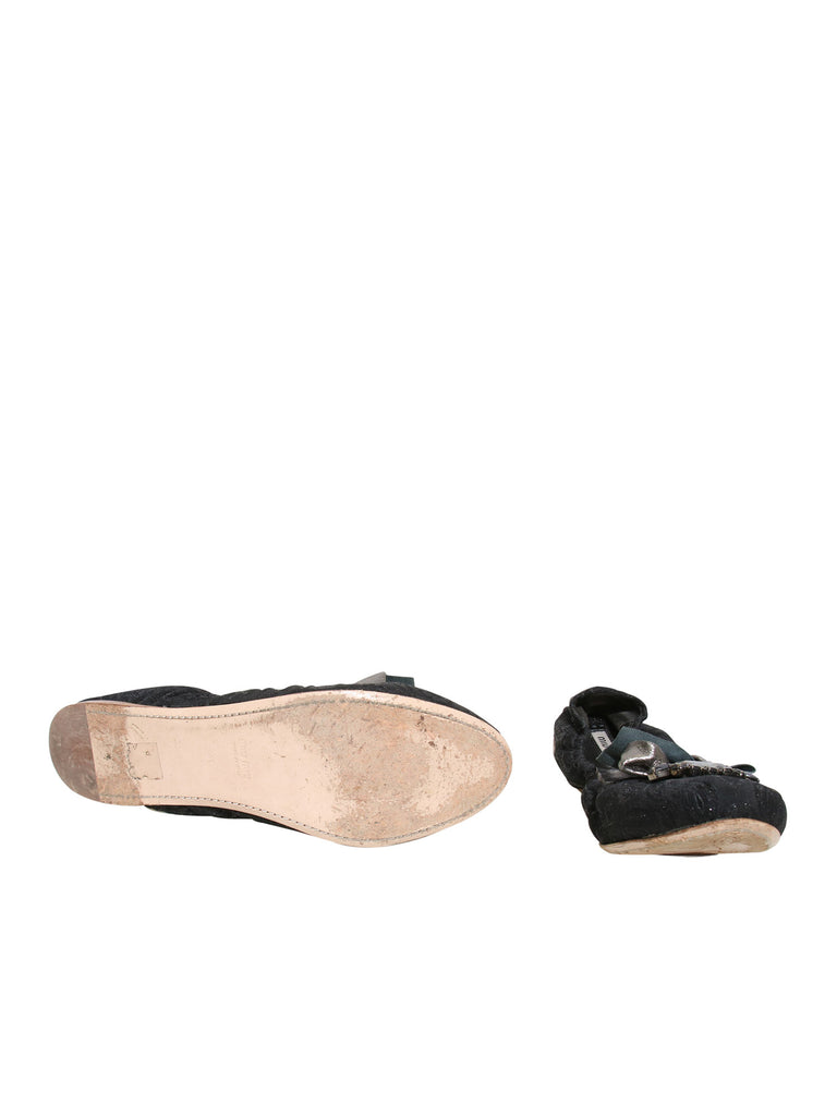 Miu Miu Embellished Ballet Flats