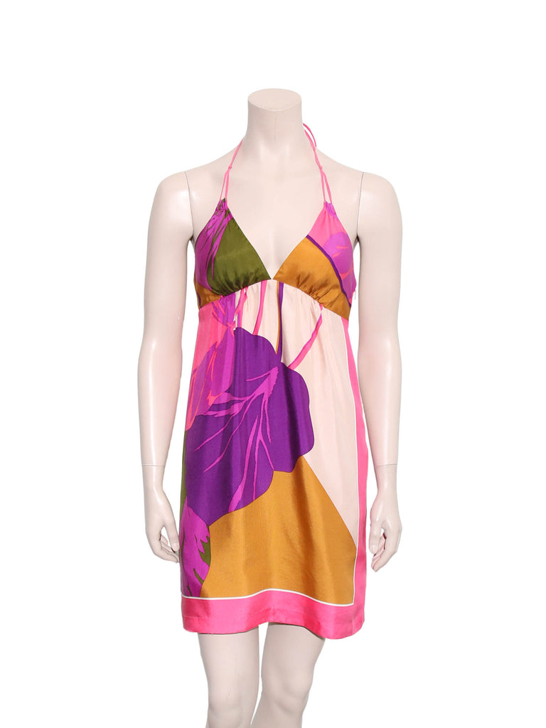 Tibi Printed Silk Dress