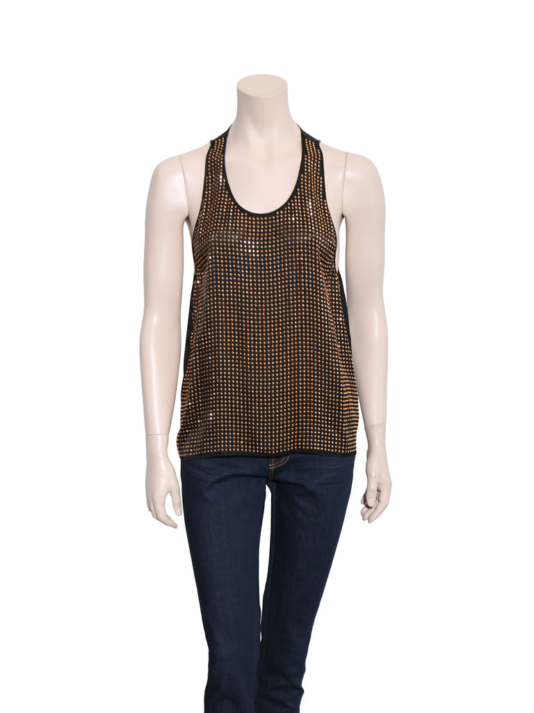 L'Agence Studded Silk Tank