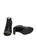 Chanel Open-Toe Leather Booties