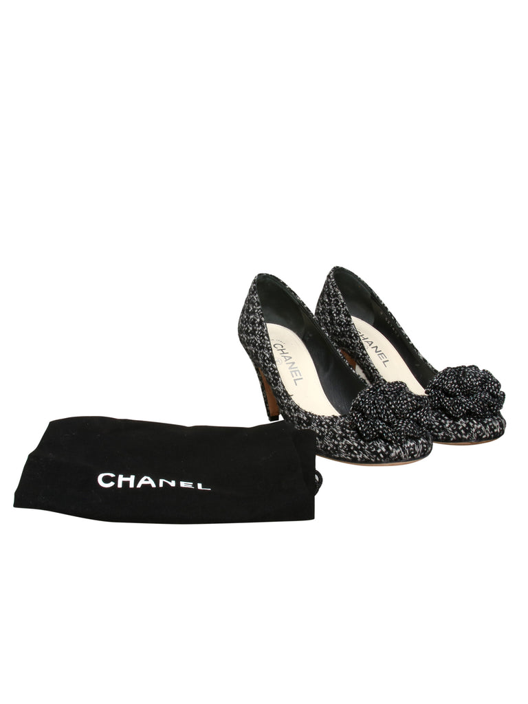 Tweed Camellia Pumps