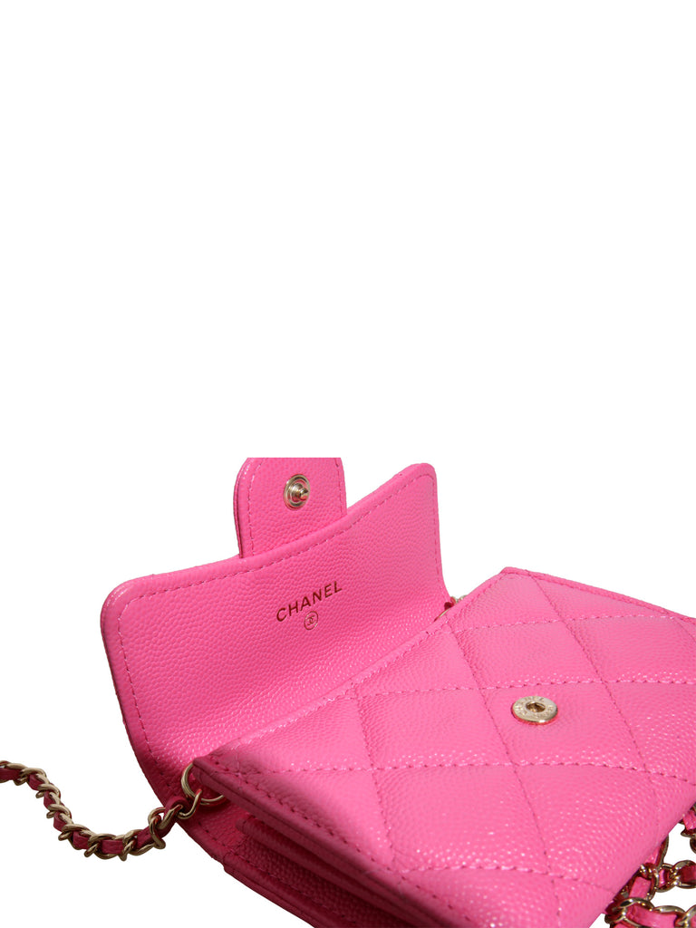 Chanel 2021 Quilted Card Holder on a Chain