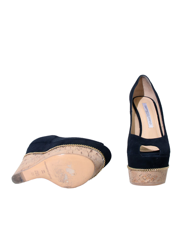Gianmarco Lorenzi Suede Platform Wedges