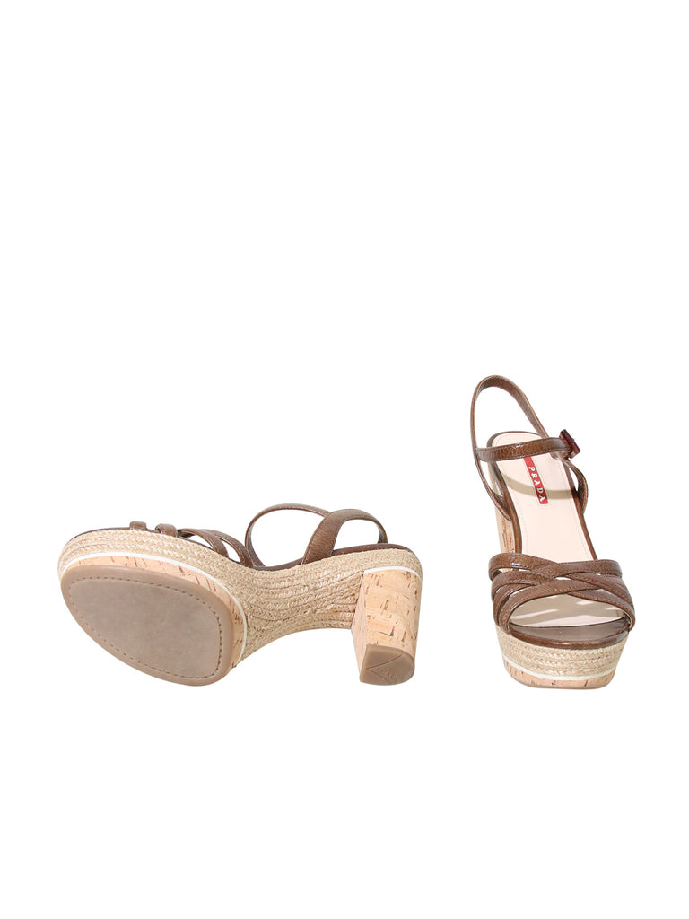Prada Leather Cork Sandals