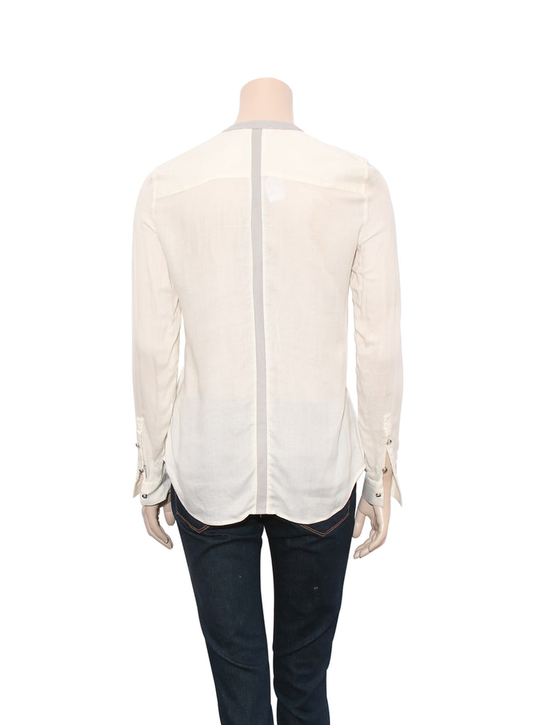 Helmut Lang Leather Detail Blouse
