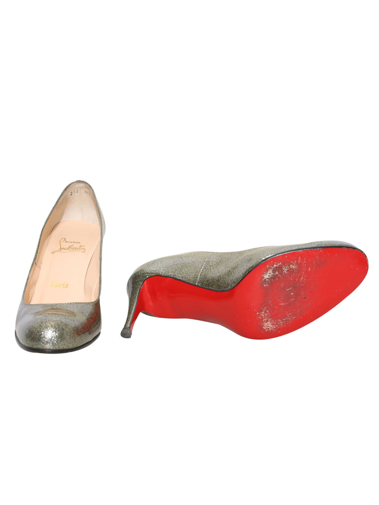 Christian Louboutin Glitter Round-Toe Pumps