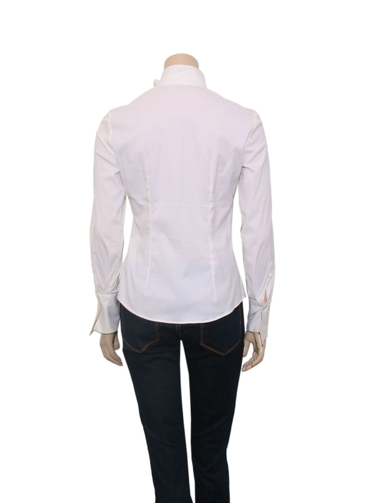 Brunello Cucinelli Monili-Trimmed Collar Shirt