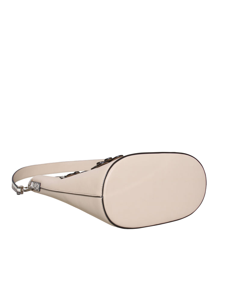 Leather Flower Applique Shoulder Bag