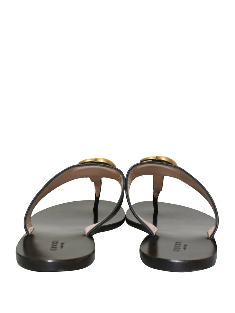 Gucci Marmont Logo-Embellished Leather Sandals