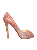 Christian Louboutin Snakeskin Peep-Toe Pumps